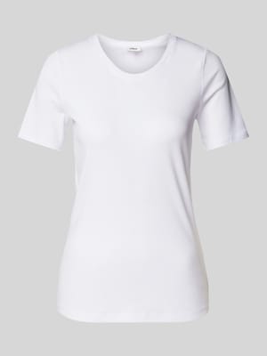 Slim Fit T-Shirt aus reiner Baumwolle in Interlockjersey-Qualität Shop The Look MANNEQUINE