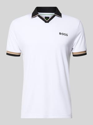 Slim Fit Poloshirt mit Label Print Modell 'PL_TOC SERVE 2' Shop The Look MANNEQUINE