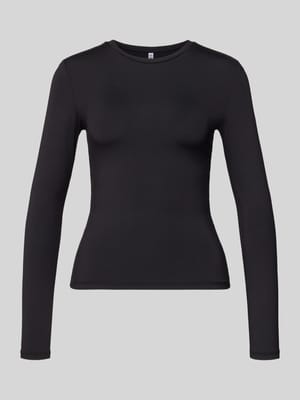 Bluzka o kroju slim fit z długim rękawem i okrągłym dekoltem model ‘LULA’ Shop The Look MANNEQUINE