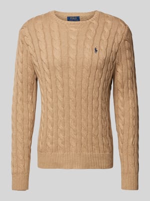 Regular Fit Strickpullover aus reiner Baumwolle Modell 'DRIVER' Shop The Look MANNEQUINE