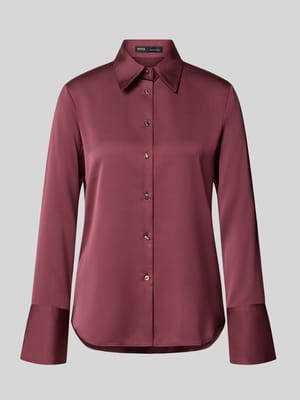 Slim Fit Bluse aus Satin Modell 'IDEALE' Shop The Look MANNEQUINE