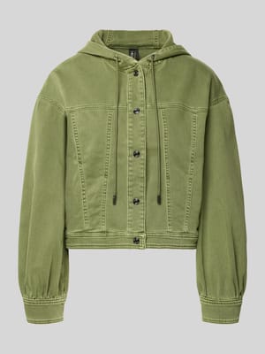 Jeansjacke mit Kapuze und Eingrifftaschen Shop The Look MANNEQUINE