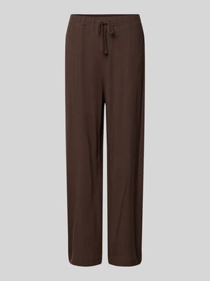 Broek van viscose-linnenmix met elastische tailleband Shop The Look MANNEQUINE
