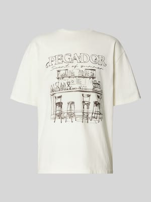 Oversized T-shirt met labelprint, model 'Barno' Shop The Look MANNEQUINE