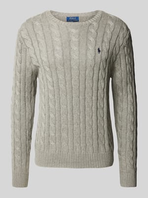 Strickpullover mit Zopfmuster Shop The Look MANNEQUINE