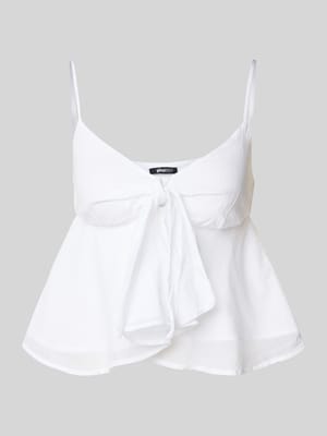 Blusentop mit Spaghettiträgern und Knotendetail Shop The Look MANNEQUINE