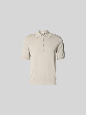 Poloshirt mit gerippten Abschlüssen Shop The Look MANNEQUINE