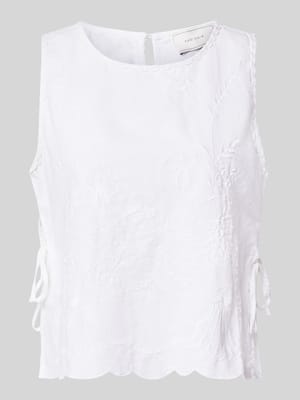 Blousetop met stitchings en zijwaartse vetersluiting model 'Kaelin' Shop The Look MANNEQUINE
