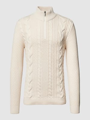 Strickpullover mit Zopfmuster Shop The Look MANNEQUINE