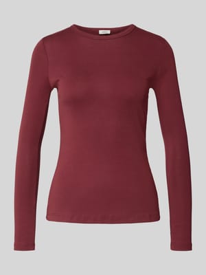 Bluzka z długim rękawem o kroju slim z czystej bawełny Shop The Look MANNEQUINE