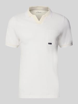 Koszulka polo o kroju regular fit z czystej bawełny model 'OPEN COLLAR POLO' Shop The Look MANNEQUINE