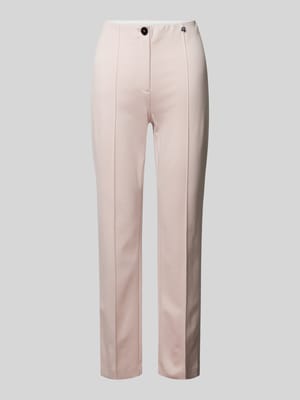 Slim fit stoffen broek met vaste persplooien Shop The Look MANNEQUINE