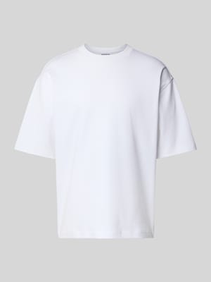 T-shirt met geribde ronde hals Shop The Look MANNEQUINE
