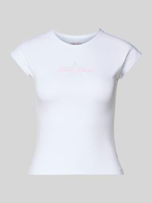 Slim Fit T-Shirt mit Logo-Stitching Shop The Look MANNEQUINE