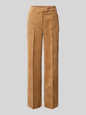 Wide fit corduroy broek met persplooien, model 'September' Shop The Look MANNEQUINE