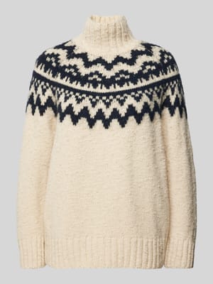 Gebreide pullover met opstaande kraag, model 'FAIR ISLE' Shop The Look MANNEQUINE