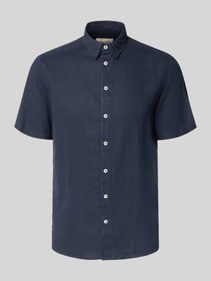 Slim Fit Leinenhemd mit Viskose-Anteil Modell 'Bobby' Shop The Look MANNEQUINE