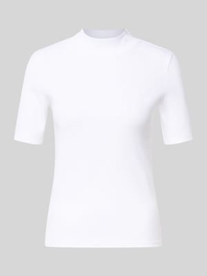 T-shirt met geribde opstaande kraag Shop The Look MANNEQUINE