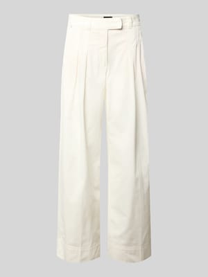 Chinosy z mieszanki bawełny model 'C_Tanjura5-D' z szeroką nogawką Shop The Look MANNEQUINE
