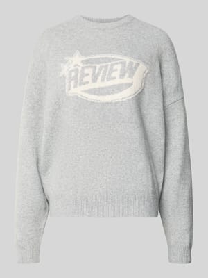 Sweter z dzianiny z nadrukiem z logo Shop The Look MANNEQUINE
