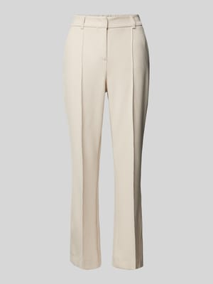 Regular fit stoffen broek met vaste persplooien, model 'Luane' Shop The Look MANNEQUINE