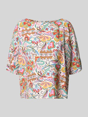 Bluzka z mieszanka wiskozy z dekolt w łódkę Shop The Look MANNEQUINE