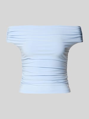 t-shirt o kroju slim fit z marszczeniami model 'Mimi' Shop The Look MANNEQUINE
