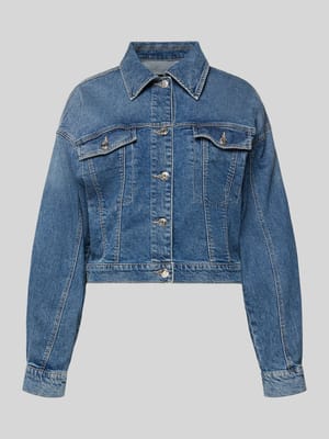 Jeansjacke mit Brusttaschen und Knopfleiste Shop The Look MANNEQUINE