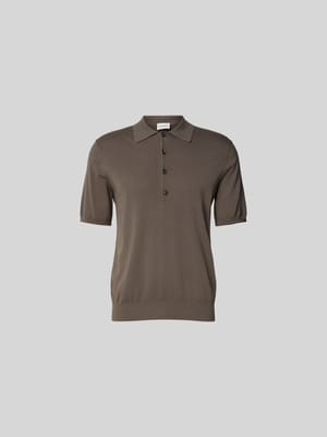 Poloshirt mit gerippten Abschlüssen Shop The Look MANNEQUINE