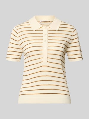 Strickshirt mit Polokragen und kurzer Knopfleiste Modell 'TENCYP' Shop The Look MANNEQUINE