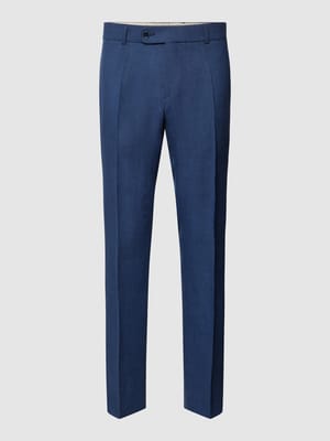 Slim fit pantalon van linnen met persplooien, model 'Tomte' Shop The Look MANNEQUINE