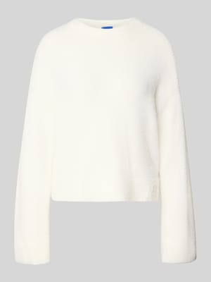 Sweter z dzianiny o kroju regular fit z wyhaftowanym logo model ‘SFURRYNA’ Shop The Look MANNEQUINE