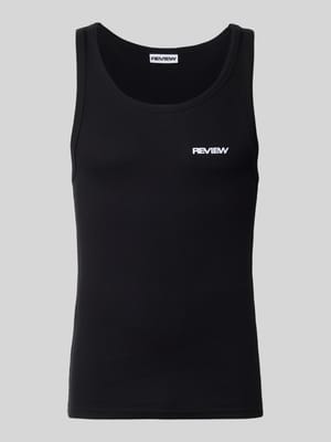 Tanktop in Ripp-Optik mit Logo Shop The Look MANNEQUINE