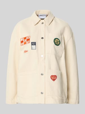 Regular fit overhemdjack met motief-patches Shop The Look MANNEQUINE