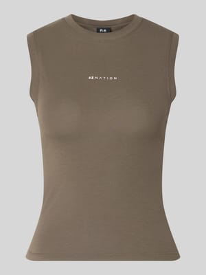 slim fit top van mix van lyocell en katoen model 'Lenox' Shop The Look MANNEQUINE