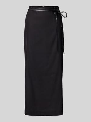 Spódnica ołówkowa z mieszanki lnu z wiązanym paskiem Shop The Look MANNEQUINE