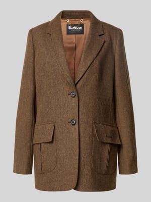 Shaped fit lange blazer van pure wol, model 'ELM' Shop The Look MANNEQUINE