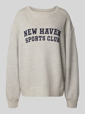 Oversized sweatshirt van puur katoen met statementprint Shop The Look MANNEQUINE