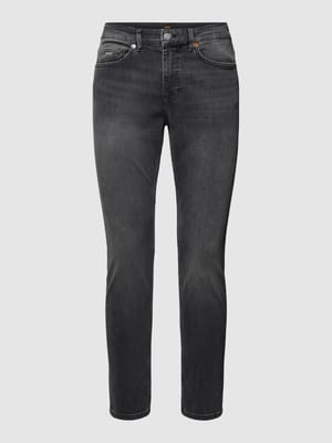 Jeans met labeldetails, model 'Delano' Shop The Look MANNEQUINE