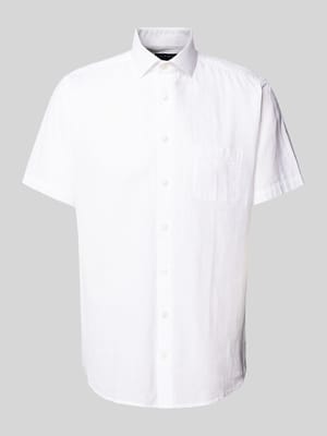 Casual modern fit linnen overhemd met borstzak, model 'LOTT' Shop The Look MANNEQUINE