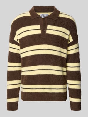 Sweter z dzianiny z kołnierzykiem polo i listwą guzikową Shop The Look MANNEQUINE