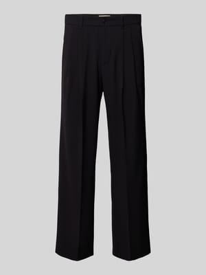 Wide fit broek met persplooien, model 'Leek' Shop The Look MANNEQUINE