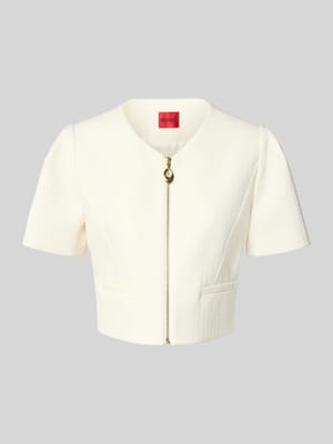 Krój slim fit krótki żakiet z domieszką wiskozy model 'Ambelle' Shop The Look MANNEQUINE