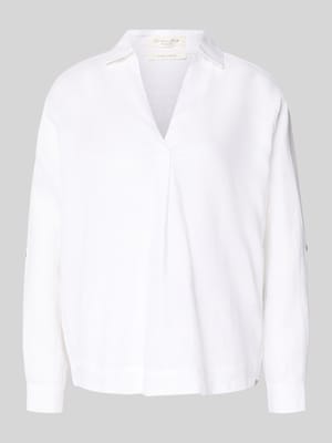Regular Fit Leinenbluse mit V-Ausschnitt Shop The Look MANNEQUINE