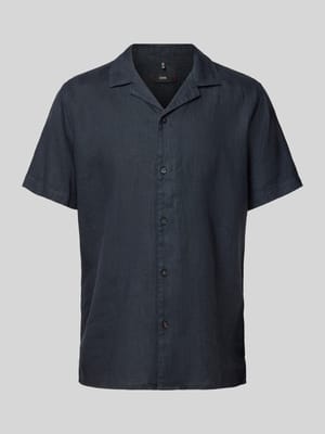 Koszula lniana w jednolitym kolorze model ‘Spot’ Shop The Look MANNEQUINE