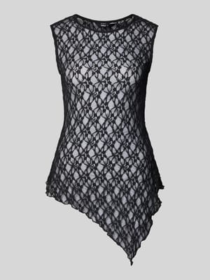 Slim fit top met asymmetrische band model 'LIVA' Shop The Look MANNEQUINE
