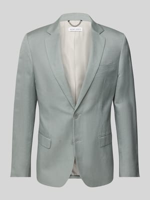 Linnen colbert met paspelzakken op de barst Shop The Look MANNEQUINE
