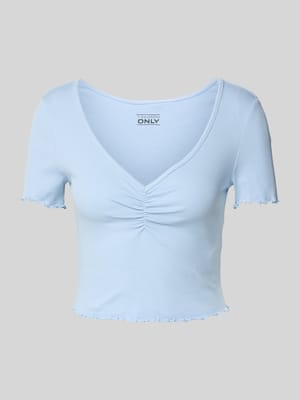 Regular fit korte top van een mix van katoen en elastaan, model 'BETTY' Shop The Look MANNEQUINE