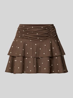 Minirock aus Viskose-Mix mit Volantsaum Shop The Look MANNEQUINE