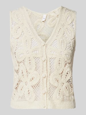 Top in Strick-Optik mit Lochmuster Modell 'ANULA' Shop The Look MANNEQUINE